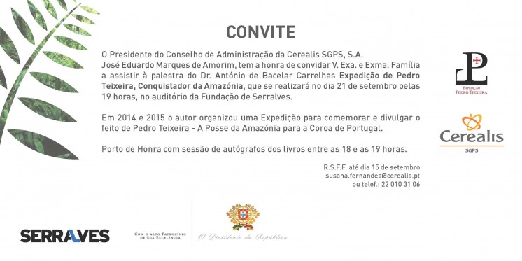 Convite para assistir à palestra do António de Bacelar Carrelhas - 159/1947