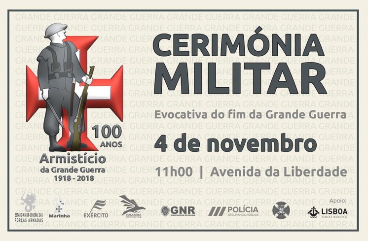 Cerimónia Militar de Celebração do Armistício, dia 4 Novembro, na Av. da Liberdade